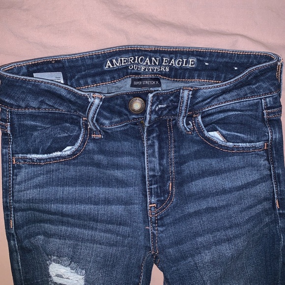 American eagle ripped jeans size 0 X Long - Picture 2 of 4